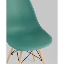 Комплект из четырех стульев Stool Group Style DSW серо-зеленый пластиковый, металл, натуральный массив бука