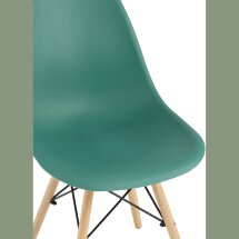 Комплект из четырех стульев Stool Group Style DSW серо-зеленый пластиковый, металл, натуральный массив бука