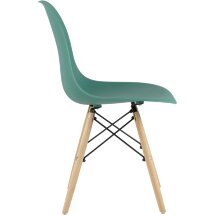 Комплект из четырех стульев Stool Group Style DSW серо-зеленый пластиковый, металл, натуральный массив бука