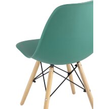 Комплект из четырех стульев Stool Group Style DSW серо-зеленый пластиковый, металл, натуральный массив бука