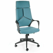 Кресло офисное / IQ / (black plastic blue) черный пластик / голубая ткань