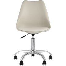 Стул офисный Stool Group BLOK NEW пластиковый бежевый подушка из экокожи крестовина металл