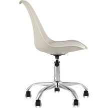 Стул офисный Stool Group BLOK NEW пластиковый бежевый подушка из экокожи крестовина металл