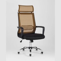 Компьютерное кресло TopChairs TopChairs Style офисное оранжевое в обивке с сеткой, регулировка по высоте и механизм качания To