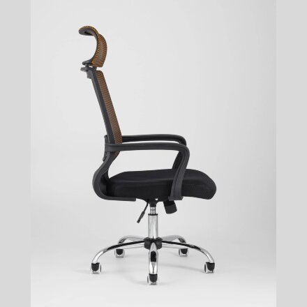 Компьютерное кресло TopChairs TopChairs Style офисное оранжевое в обивке с сеткой, регулировка по высоте и механизм качания To 