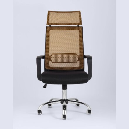 Компьютерное кресло TopChairs TopChairs Style офисное оранжевое в обивке с сеткой, регулировка по высоте и механизм качания To 