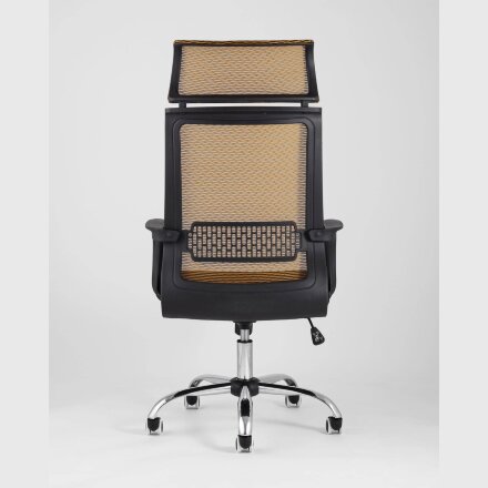 Компьютерное кресло TopChairs TopChairs Style офисное оранжевое в обивке с сеткой, регулировка по высоте и механизм качания To 
