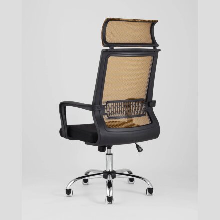 Компьютерное кресло TopChairs TopChairs Style офисное оранжевое в обивке с сеткой, регулировка по высоте и механизм качания To 