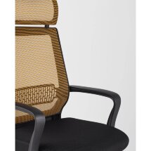 Компьютерное кресло TopChairs TopChairs Style офисное оранжевое в обивке с сеткой, регулировка по высоте и механизм качания To