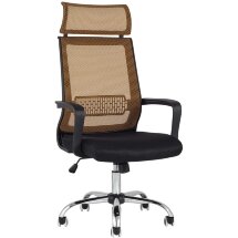 Компьютерное кресло TopChairs TopChairs Style офисное оранжевое в обивке с сеткой, регулировка по высоте и механизм качания To