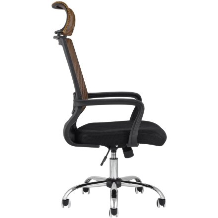 Компьютерное кресло TopChairs TopChairs Style офисное оранжевое в обивке с сеткой, регулировка по высоте и механизм качания To 