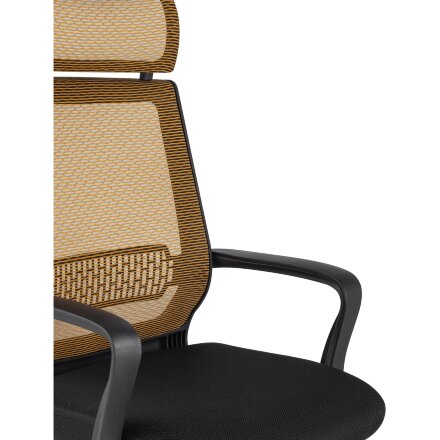Компьютерное кресло TopChairs TopChairs Style офисное оранжевое в обивке с сеткой, регулировка по высоте и механизм качания To 