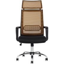 Компьютерное кресло TopChairs TopChairs Style офисное оранжевое в обивке с сеткой, регулировка по высоте и механизм качания To