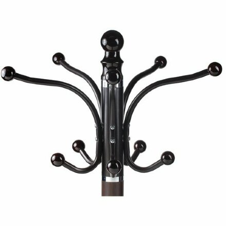 Вешалка-стойка BRABIX &quot;CR-274&quot;, металл/мрамор, 1,8 м, на диске диаметром 36 см, 5 крючков + 4 дополнительных, венге, 601744 Венге