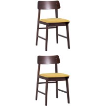 Комплект из двух стульев Stool Group ODEN мягкая тканевая желтая обивка