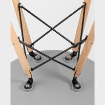 Стул Stool Group Eames Style DSW синий пластиковый, сталь, натуральный массив бука, 4 шт.