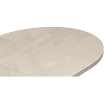 Стол стеклянный Барри D100 раздвижной латте / капучино