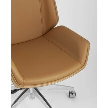 Компьютерное кресло TopChairs TopChairs Crown офисное коричневое, обивка экокожа, металлический каркас, механизм качания Мульт