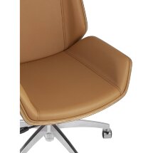 Компьютерное кресло TopChairs TopChairs Crown офисное коричневое, обивка экокожа, металлический каркас, механизм качания Мульт