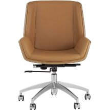 Компьютерное кресло TopChairs TopChairs Crown офисное коричневое, обивка экокожа, металлический каркас, механизм качания Мульт