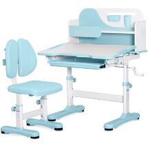 Комплект мебели  столик   стульчик  Ergokids Fresco blue  арт. BD-31 BL  - столешница белая / накладки на ножках голубые  коробок-1шт.