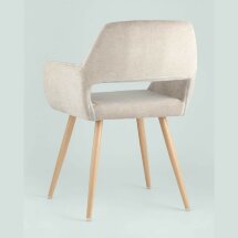 Стул Stool Group Кромвель бежевый обивка плотная ткань, стальные ножки
