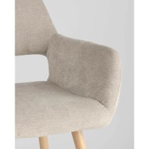Стул Stool Group Кромвель бежевый обивка плотная ткань, стальные ножки