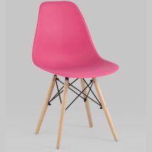 Комплект из четырех стульев Stool Group Style DSW маджента, литой полипропилен, стальной каркас, натуральный массив бука