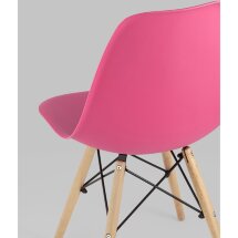 Комплект из четырех стульев Stool Group Style DSW маджента, литой полипропилен, стальной каркас, натуральный массив бука