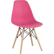 Комплект из четырех стульев Stool Group Style DSW маджента, литой полипропилен, стальной каркас, натуральный массив бука