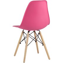 Комплект из четырех стульев Stool Group Style DSW маджента, литой полипропилен, стальной каркас, натуральный массив бука