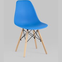 Комплект из четырех стульев Stool Group Style DSW циан, литой полипропилен, стальной каркас, натуральный массив бука