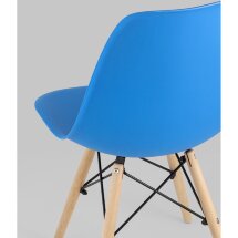 Комплект из четырех стульев Stool Group Style DSW циан, литой полипропилен, стальной каркас, натуральный массив бука