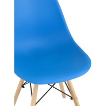 Комплект из четырех стульев Stool Group Style DSW циан, литой полипропилен, стальной каркас, натуральный массив бука