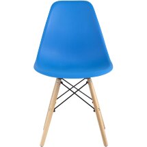 Комплект из четырех стульев Stool Group Style DSW циан, литой полипропилен, стальной каркас, натуральный массив бука