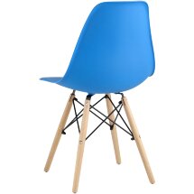 Комплект из четырех стульев Stool Group Style DSW циан, литой полипропилен, стальной каркас, натуральный массив бука