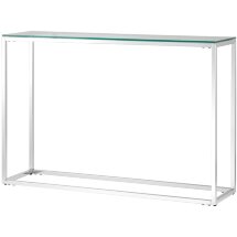 Консоль Stool Group ТАУН 115*30 серебро каркас нержавеющая сталь столешница закаленное стекло