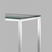 Консоль Stool Group ТАУН 115*30 серебро каркас нержавеющая сталь столешница закаленное стекло