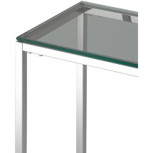 Консоль Stool Group ТАУН 115*30 серебро каркас нержавеющая сталь столешница закаленное стекло