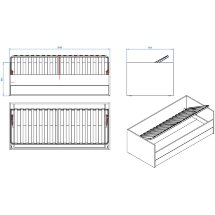 Диван-кровать Simple by VOX белая 90x200 с подъемной ортопедической решеткой