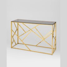 Консоль Stool Group АРТ ДЕКО 120*40 нержавеющая сталь золото стекло темный хром