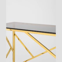 Консоль Stool Group АРТ ДЕКО 120*40 нержавеющая сталь золото стекло темный хром
