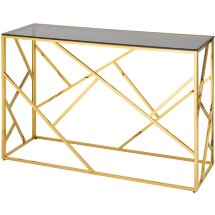 Консоль Stool Group АРТ ДЕКО 120*40 нержавеющая сталь золото стекло темный хром