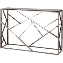 Консоль Stool Group АРТ ДЕКО 115*30 темный хром стекло smoke нержавеющая сталь