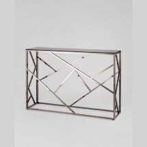 Консоль Stool Group АРТ ДЕКО 115*30 темный хром стекло smoke нержавеющая сталь