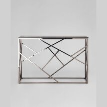 Консоль Stool Group АРТ ДЕКО 115*30 темный хром стекло smoke нержавеющая сталь