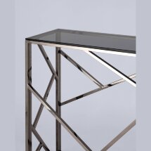 Консоль Stool Group АРТ ДЕКО 115*30 темный хром стекло smoke нержавеющая сталь