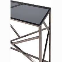 Консоль Stool Group АРТ ДЕКО 115*30 темный хром стекло smoke нержавеющая сталь