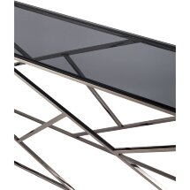 Консоль Stool Group АРТ ДЕКО 115*30 темный хром стекло smoke нержавеющая сталь
