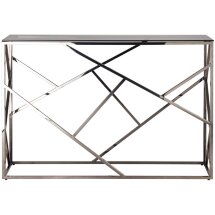 Консоль Stool Group АРТ ДЕКО 115*30 темный хром стекло smoke нержавеющая сталь